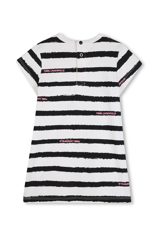 Dievčenské bavlnené šaty Karl Lagerfeld Z31058.86.108 biela SS26