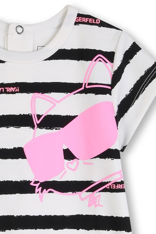 Dievča Dievčenské bavlnené šaty Karl Lagerfeld Z31058.86.108 biela