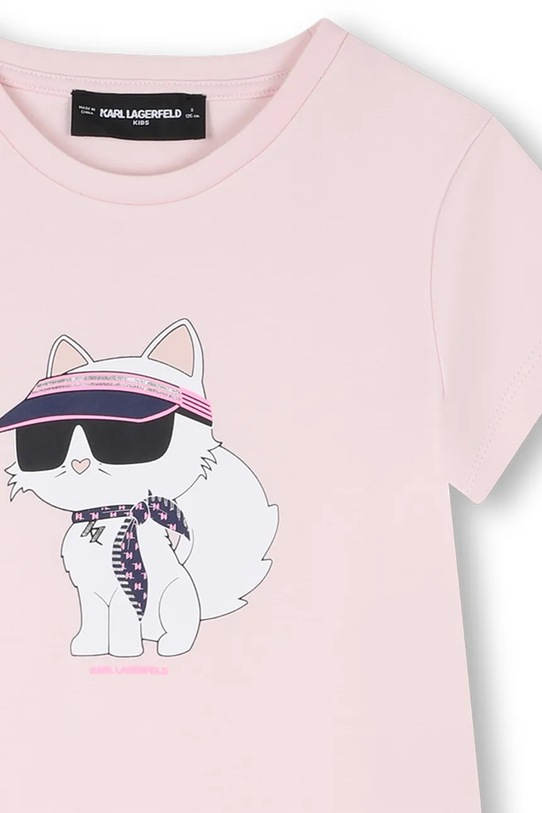Dievča Dievčenské bavlnené šaty Karl Lagerfeld Z31155.114.138 ružová