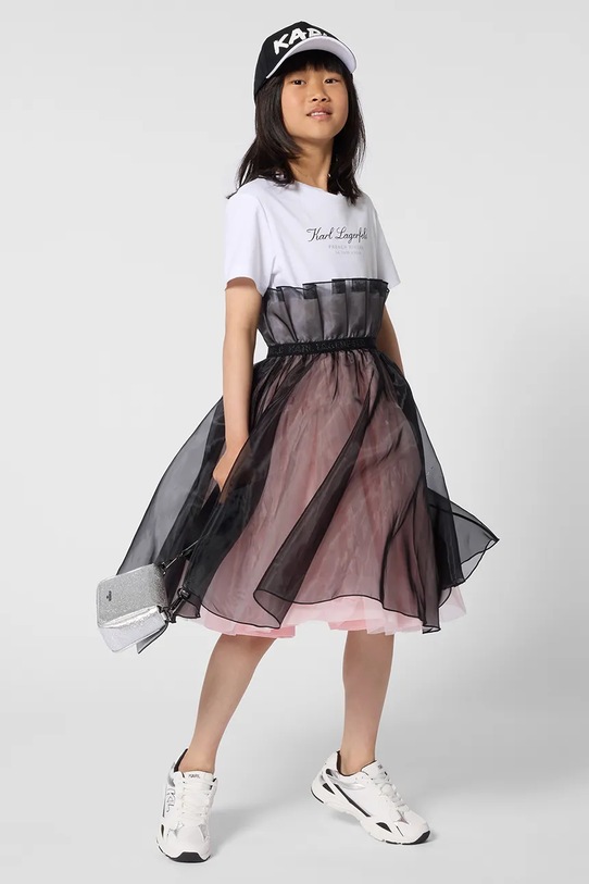 Dievčenské šaty Karl Lagerfeld pletenina ružová Z31140.114.150