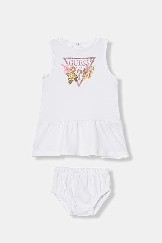 Guess sukienka bawełniana biały A4GK18.KA6W4.PPY2.M