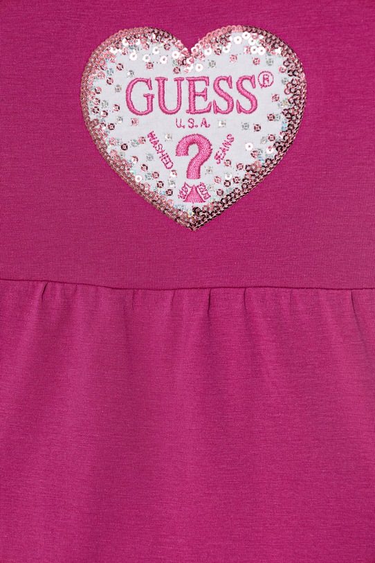 Dziewczynka Guess sukienka bawełniana z elastanem A6GK07.K6YW4.PPY2.M różowy