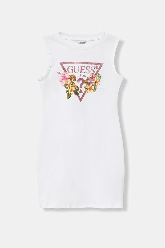 Guess sukienka letnia bawełniana biały J4RK38.KA6W4.PPY2.M