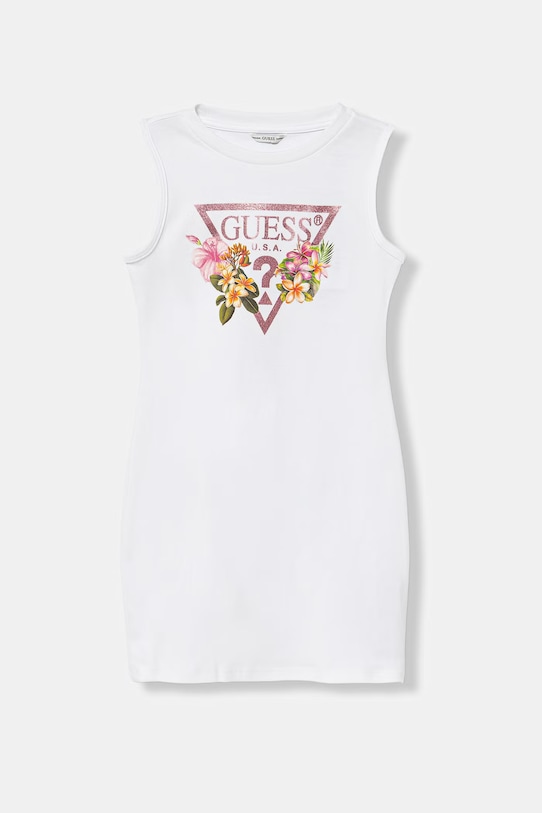 Guess sukienka letnia bawełniana biały J4RK38.KA6W4.PPY2.M