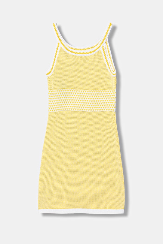 Guess sukienka bawełniana dziecięca J6GK04.Z5511.PPY2.M żółty SS26