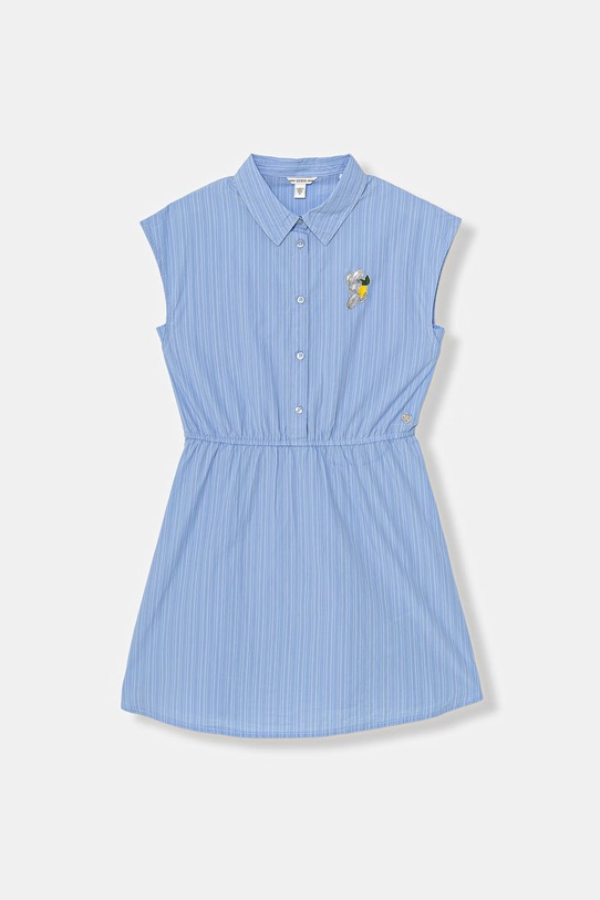 Guess sukienka bawełniana niebieski J6GK08.WEH20.PPY2.M