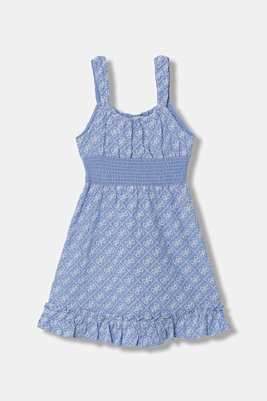 Guess sukienka letnia bawełniana niebieski J6GK22.WR300.PPY2.M