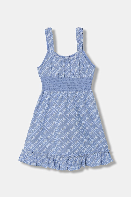 Guess sukienka letnia bawełniana niebieski J6GK22.WR300.PPY2.M