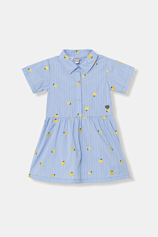 Guess sukienka bawełniana niebieski K6GK04.WEH20.PPY2.M