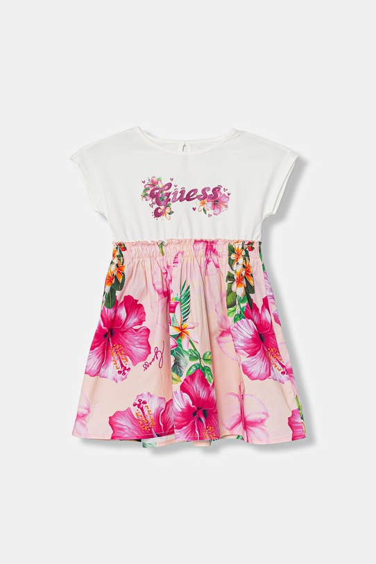 Dívčí šaty Guess potisk růžová K6GK05.K6YW0.PPY2.M
