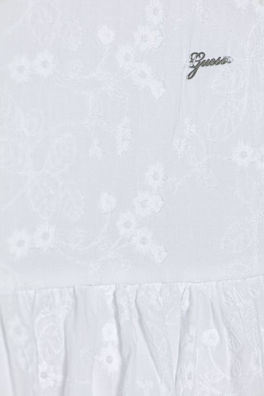 Dziewczynka Guess sukienka bawełniana K6GK09.WH710.PPY2.M biały
