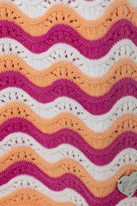 Dziewczynka Guess sukienka sweterkowa bawełniana K6GK11.Z5411.PPY2.M pomarańczowy