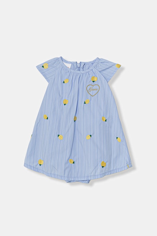 Guess sukienka bawełniana niebieski S6GG03.WEH20.PPY2.M
