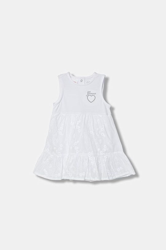 Guess sukienka bawełniana biały S6GG08.K6YW0.PPY2.M