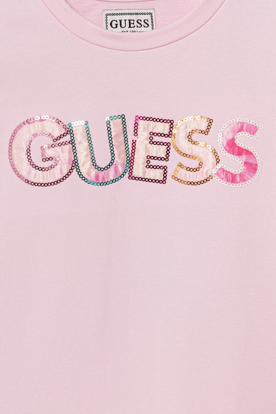 Dziewczynka Guess sukienka bawełniana z elastanem K6GK10.KAE24.PPY2.M różowy