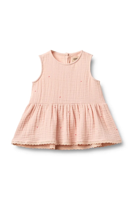 Wheat sukienka bawełniana dziecięca wzorzyste pomarańczowy 0617.240.GOTS