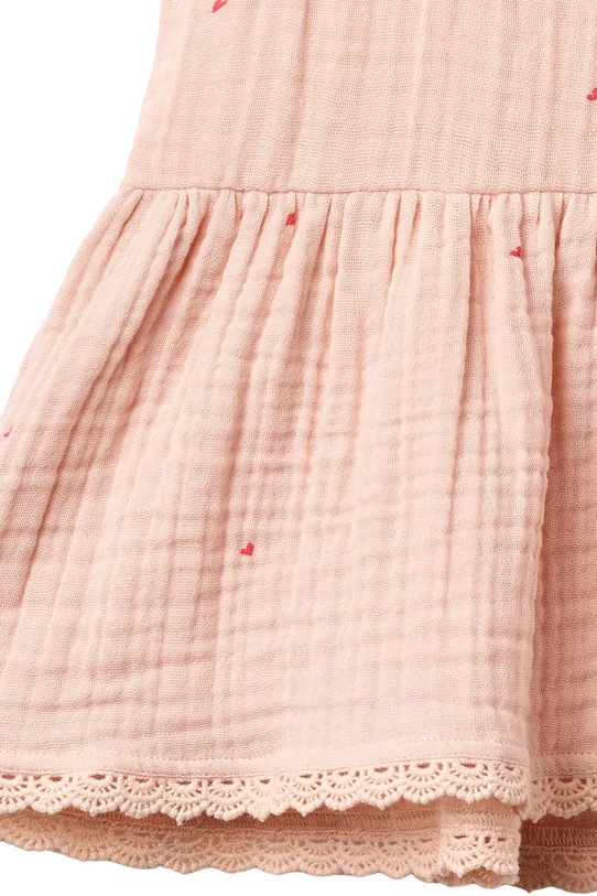 Dziewczynka Wheat sukienka bawełniana dziecięca 0617.240.GOTS pomarańczowy