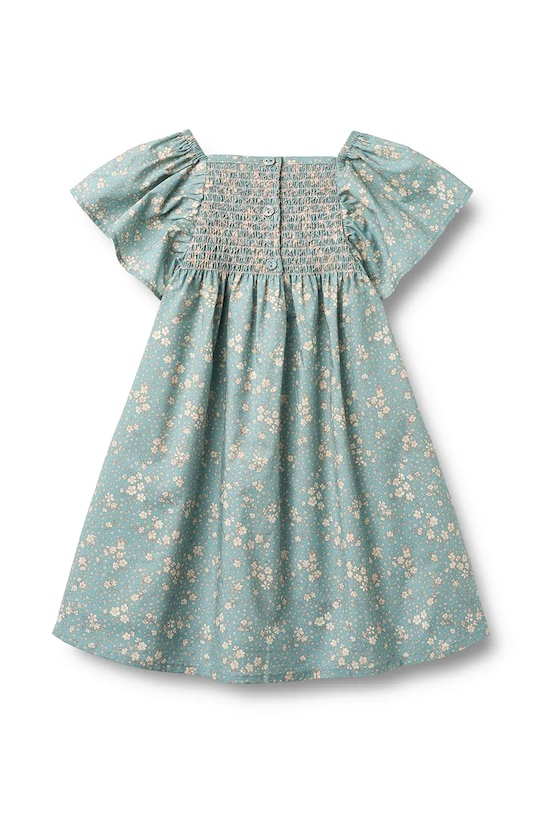 Dziewczynka Wheat sukienka bawełniana dziecięca 1302.222.GOTS niebieski