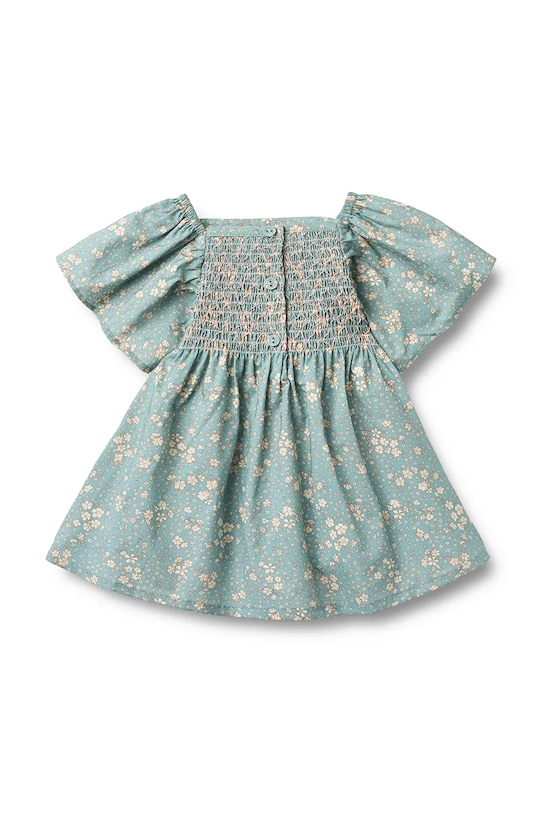 Wheat sukienka bawełniana niemowlęca 5302.222.GOTS niebieski SS26