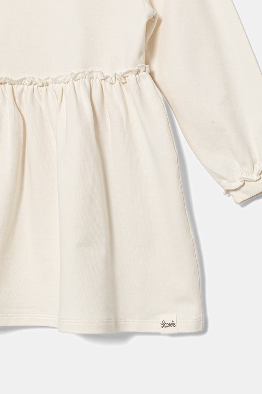 Dziewczynka United Colors of Benetton sukienka rozkloszowana bawełniana 3F9VGV011.P.Stagionale beżowy