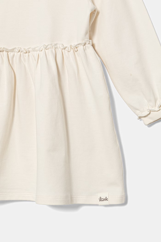 Dziewczynka United Colors of Benetton sukienka rozkloszowana bawełniana 3F9VGV011.P.Stagionale beżowy