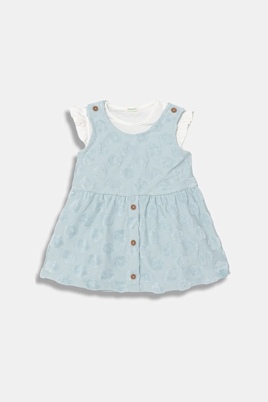 United Colors of Benetton sukienka rozkloszowana z bawełną niebieski 3VWSAV00Q.W.Stagionale