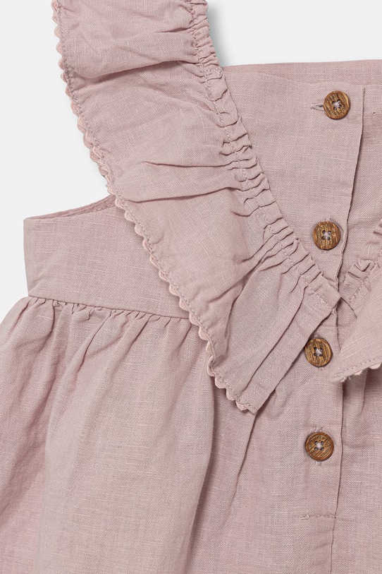 Deklice United Colors of Benetton poletna obleka z lanom 43WBGV02S.P.Stagionale roza