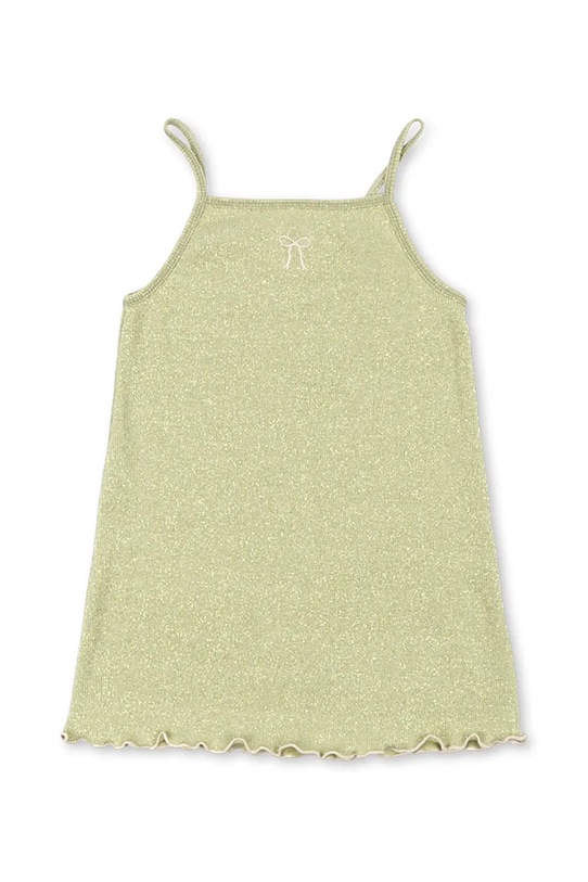 Konges Sløjd rochie cu bumbac ROLI STRAP DRESS OCS verde KS105532.PPY2