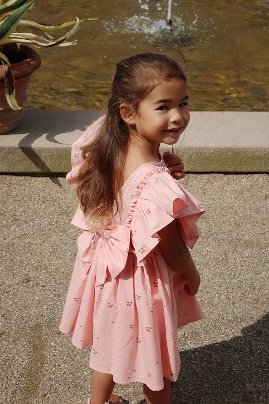 Konges Sløjd obleka bombažna EVIA FRILL DRESS GOTS KS105660.PPY2