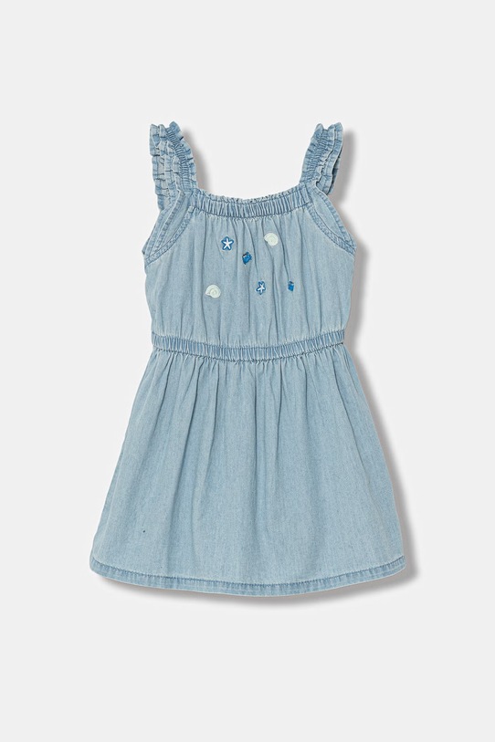 United Colors of Benetton šaty s rozšíreným strihom rifľové modrá 4DHJGV02W.P.seasonal