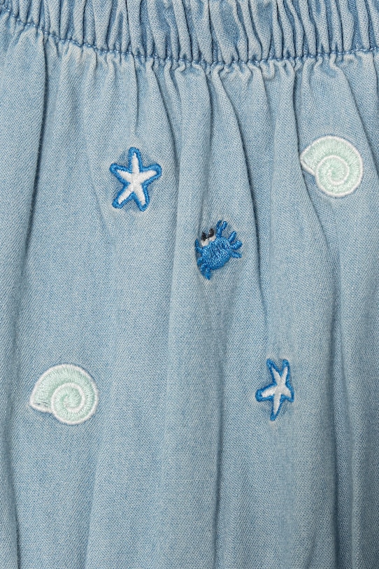 Dievča United Colors of Benetton šaty s rozšíreným strihom rifľové 4DHJGV02W.P.seasonal modrá