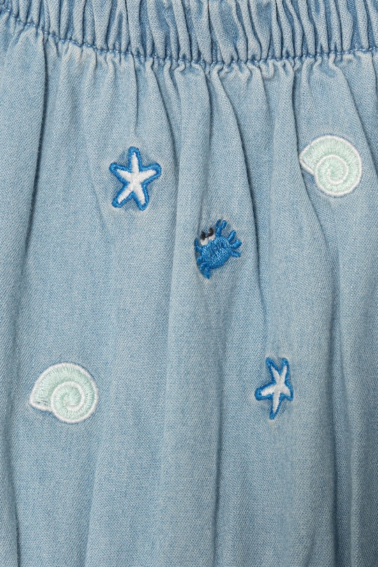 Fete United Colors of Benetton rochie evazată din denim 4DHJGV02W.P.seasonal albastru