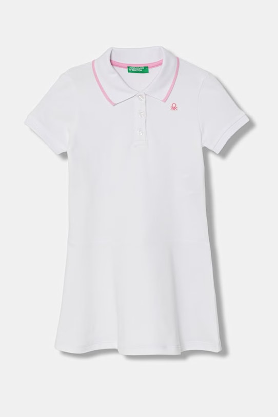 United Colors of Benetton letní šaty bavlněné s elastanem bílá 3WG9GV00Z.P.seasonal