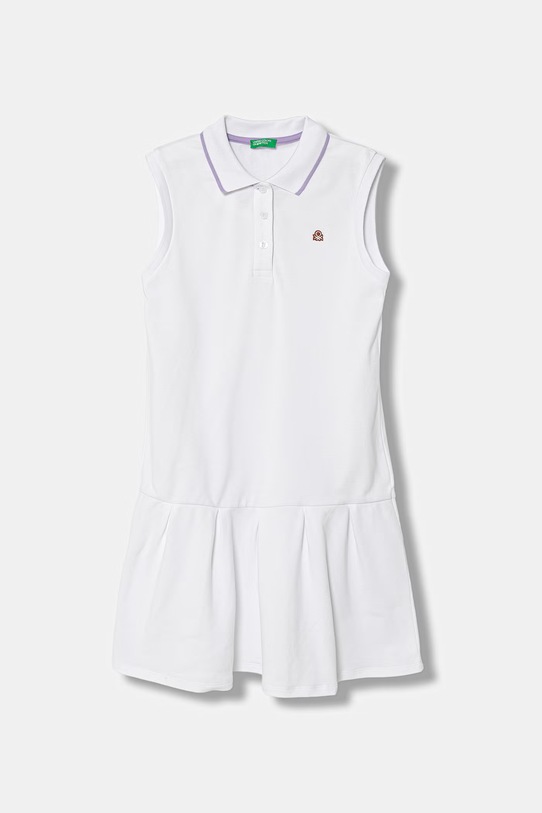 United Colors of Benetton letní šaty bavlněné s elastanem bílá 3WG9CV012.G.seasonal