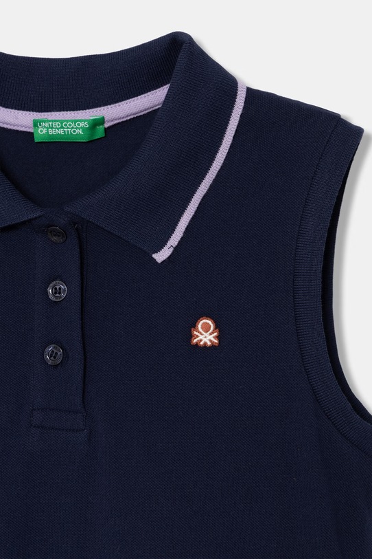 DÍVKA United Colors of Benetton letní šaty bavlněné s elastanem 3WG9CV012.G.seasonal námořnická modř