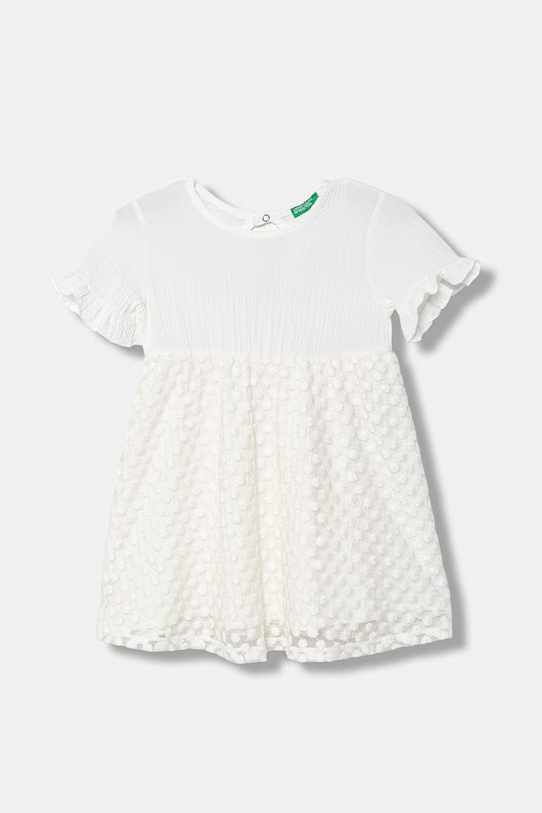 United Colors of Benetton φόρεμα με βισκόζη μπεζ 41PTGV02Q.P.Stagionale