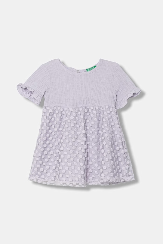 United Colors of Benetton φόρεμα με βισκόζη μωβ 41PTGV02Q.P.Stagionale