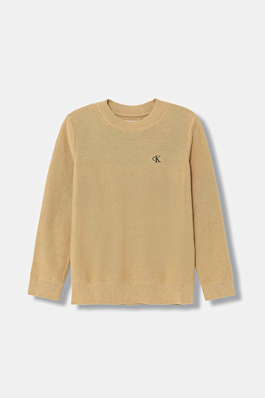 Calvin Klein Jeans sweter bawełniany dziecięcy bawełna beżowy IB0IB02641.128.176.PPY2