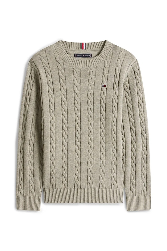 Tommy Hilfiger sweter bawełniany dziecięcy KB0KB09753.128.176.PPY2 szary SS26