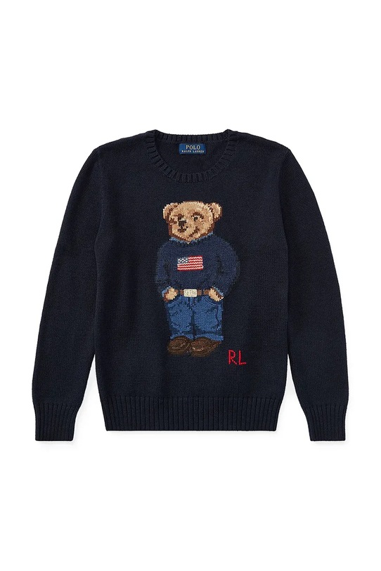 Παιδικό βαμβακερό πουλόβερ Polo Ralph Lauren 323668286002 σκούρο μπλε SS26