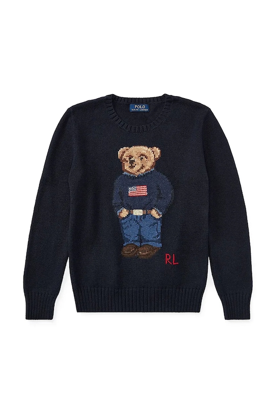 Παιδικό βαμβακερό πουλόβερ Polo Ralph Lauren 323668286002 σκούρο μπλε SS26