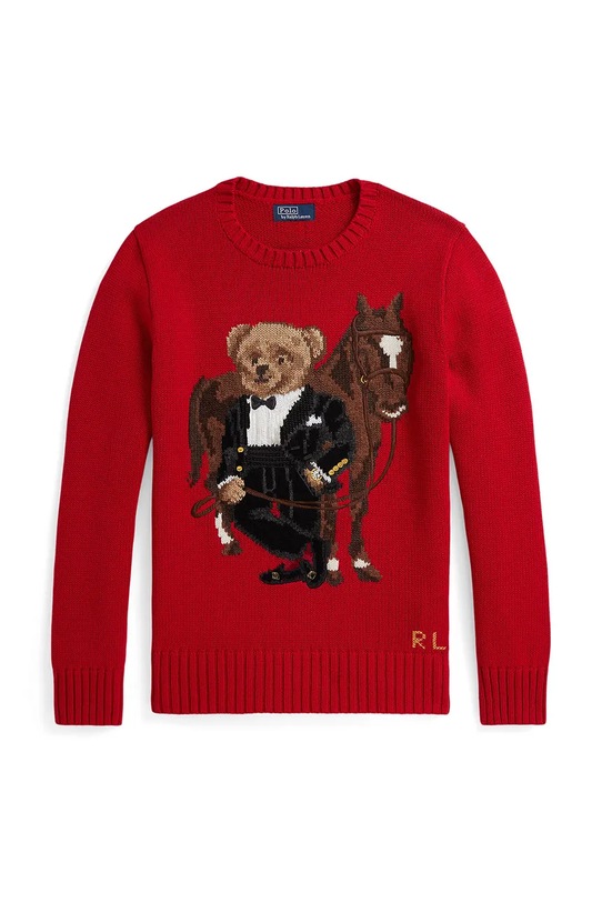 Polo Ralph Lauren sweter bawełniany dziecięcy 323A10260001 czerwony SS26