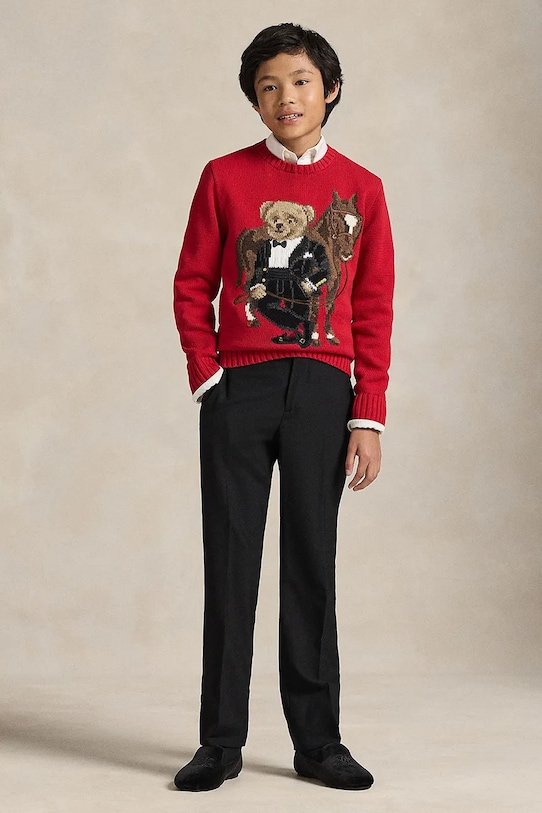 Polo Ralph Lauren sweter bawełniany dziecięcy czerwony 323A10260001