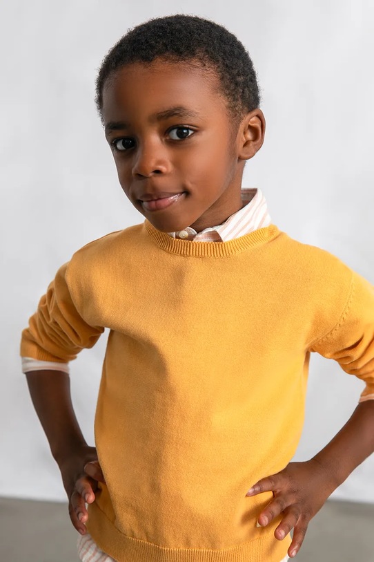 Παιδικό βαμβακερό πουλόβερ Mayoral 311.5B.Mini.PPY2 πορτοκαλί