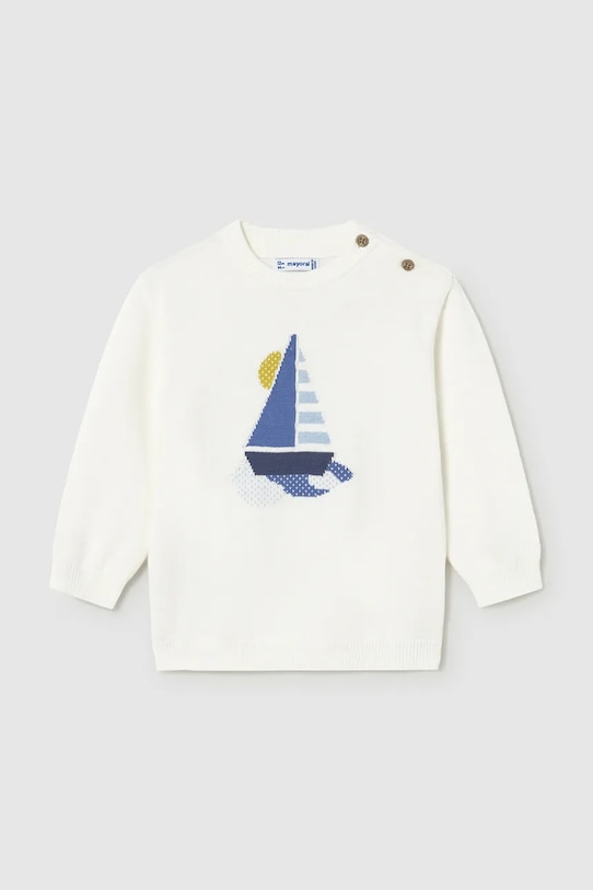 Mayoral sweter bawełniany dziecięcy 1308.3B.Baby.PPY2 beżowy SS26