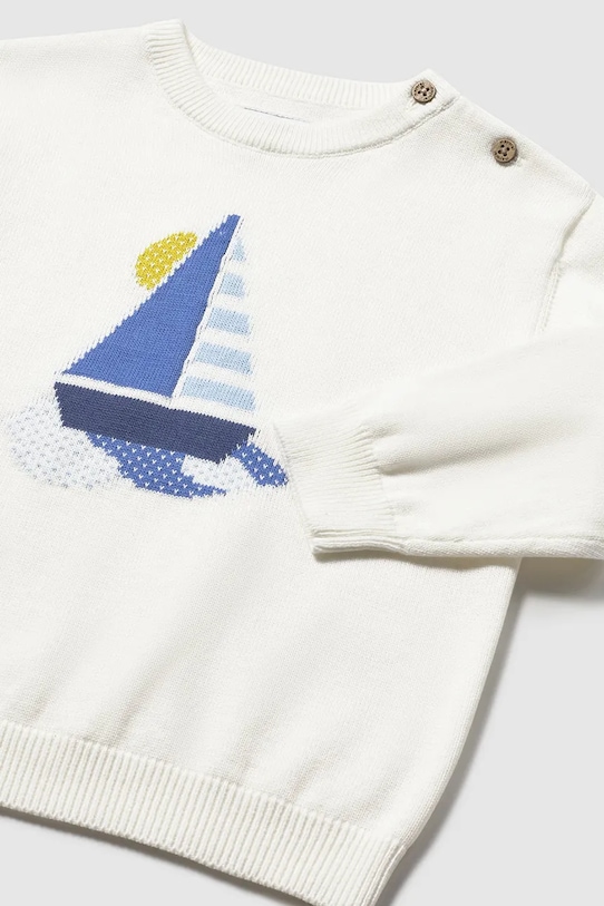 Mayoral sweter bawełniany dziecięcy beżowy 1308.3B.Baby.PPY2