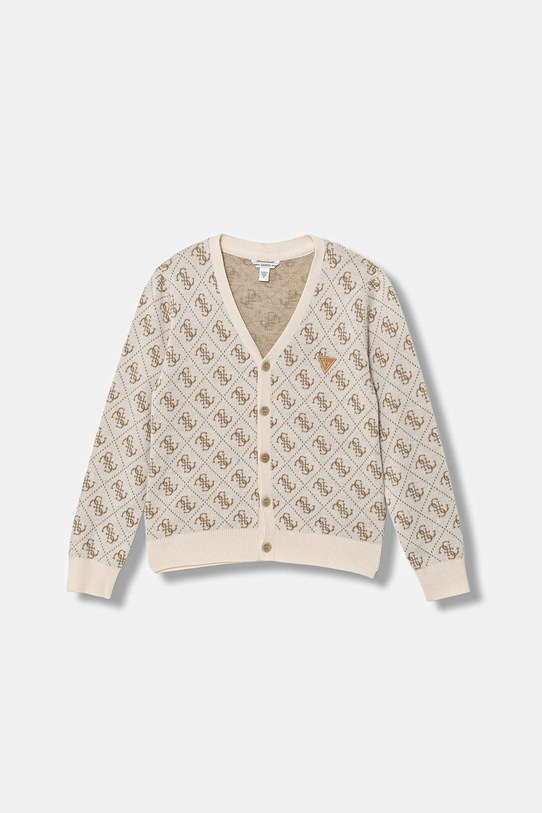 Guess kardigan z domieszką wełny dziecięcy z domieszką wełny beżowy L6RR12.Z3OE2.PPY2