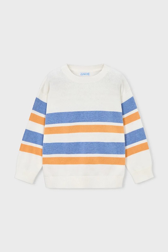 Παιδικό βαμβακερό πουλόβερ Mayoral 3378.5E.Mini.PPY2 λευκό SS26