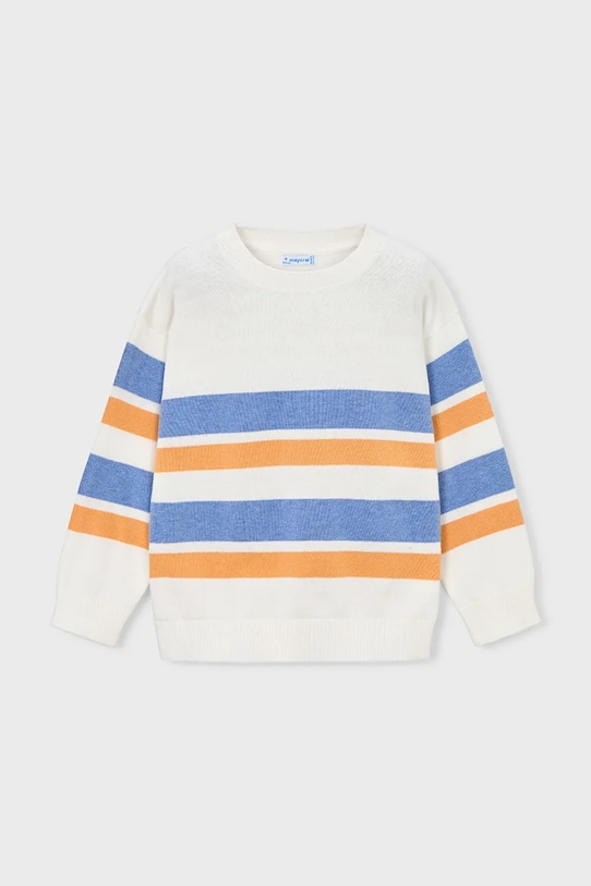 Παιδικό βαμβακερό πουλόβερ Mayoral 3378.5E.Mini.PPY2 λευκό SS26