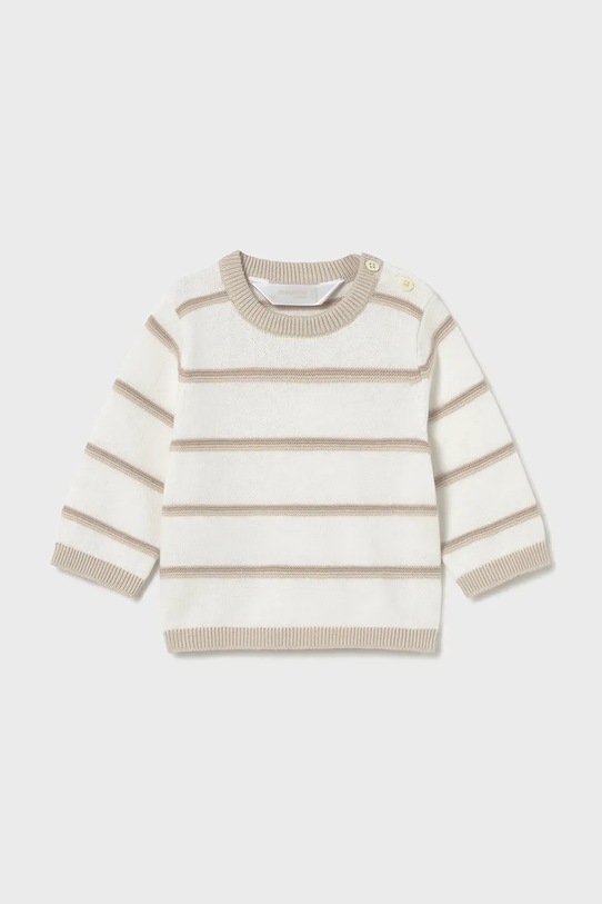 Mayoral Newborn sweter bawełniany dziecięcy wzorzyste beżowy 1302.1M.Newborn.PPY2